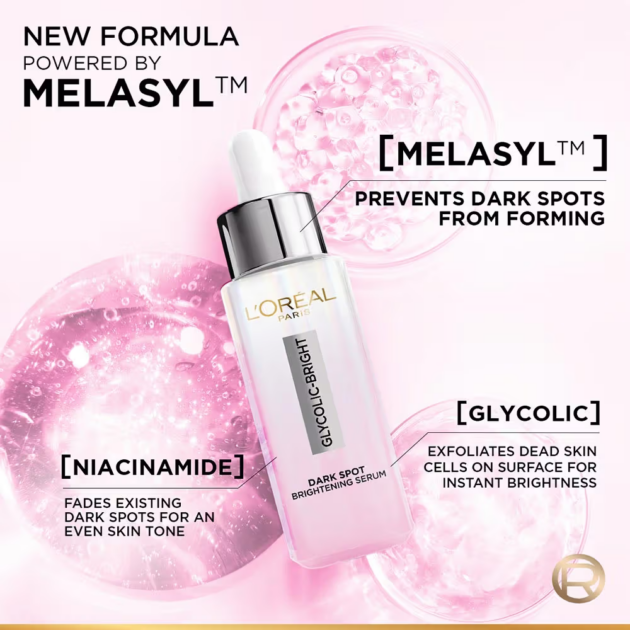 L'Oreal Paris Glycolic Bright 8% [Melasyl + Niacinamide] Face Serum - Image 5