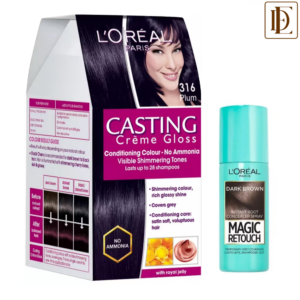 L'Oreal Paris Casting Creme Gloss Hair Color - 316 + Magic Retouch Instant Root Concealer - 2 Dark Brown