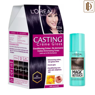 L'Oreal Paris Casting Creme Gloss Hair Color - 316 + Magic Retouch Instant Root Concealer - 2 Dark Brown