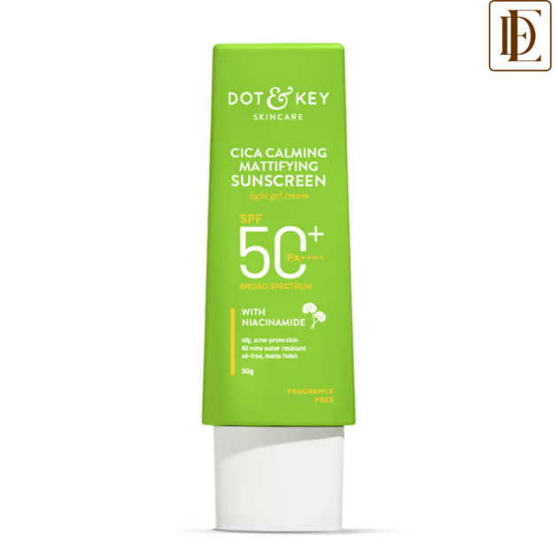 Dot & Key Cica Calming Mattifying Sunscreen Niacinamide SPF 50+ PA++++ For Oily Acne Prone & Sensitive Skin Light Gel Cream