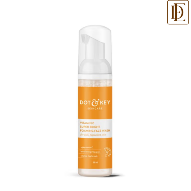 Dot & Key Vitamin C Super Bright Foaming Face Wash For Glowing Skin, Oily & Dry Skin, Sulphate Free (80ml)