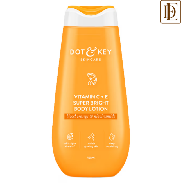 Dot & Key Vitamin C + E Super Bright Glow Body Lotion For Deeply Moisturizes & Dullness Reduction (250ml)