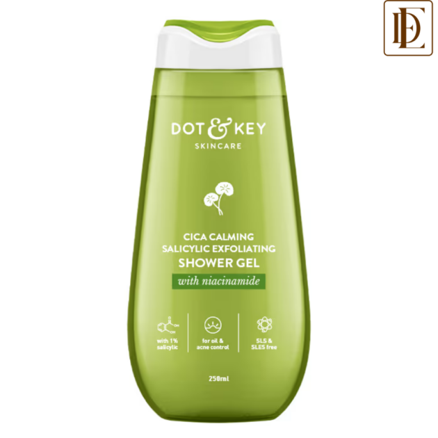 Dot & Key Cica & Salicylic Daily Exfoliating Body Shower Gel For Unclogs Pores & Body Acne Reduction (250ml)