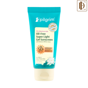 Pilgrim 5% Niacinamide Oil-Free Super Light Gel Sunscreen SPF 50+ PA++++ With Korean White Lotus (40ml)