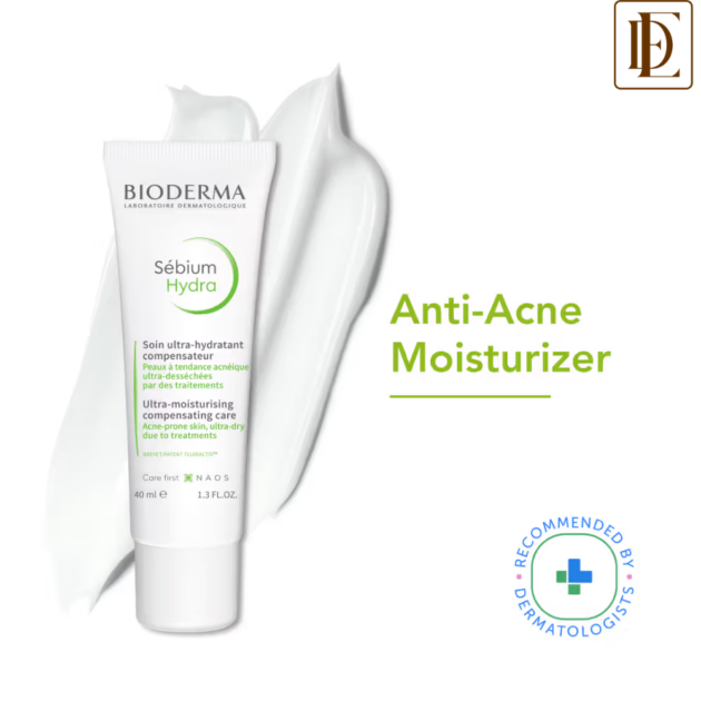 Bioderma Moisturizer Sebium Hydra for Oily, Acne-Prone Skin with Ceramides for 24H Hydration (40ml)