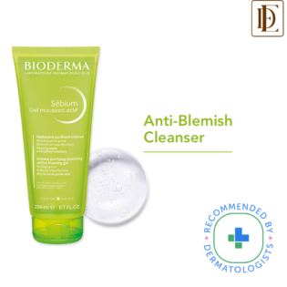 Bioderma Sebium Gel Moussant Actif Cleanser with Salicylic & Glycolic Acid for Acne Prone, Oily Skin