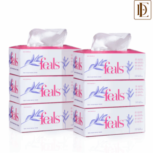 Feals 2 Ply Facial Tissue Paper Box - Pack of 6 (1200 Pulls Soft & Absorbent) (1200pcs)