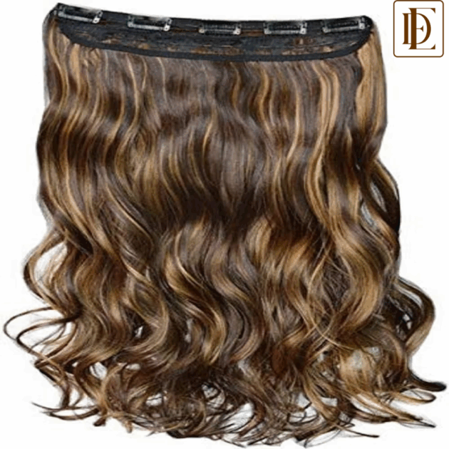 Bronson Professional Hair Extension & Wigs Wavy Curly 24 Inch Clip-In - Gold Brown Highlight No 27B/2 (10 g)