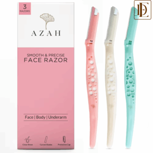 Azah Reusable Face Razor For Women Facial Hair, Eyebrows, Upper Lip, Peach Fuzz, Chin, Pack of 3 (3 Pcs)