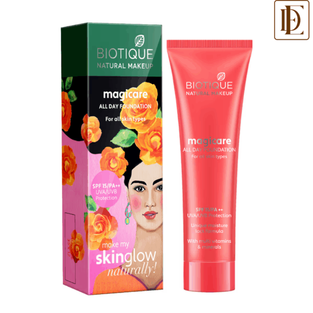 Biotique Natural Makeup Magicare All Day Foundation SPF 15 PA++ Seashell F601 (30ml)