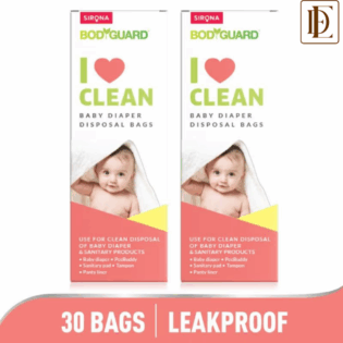 Bodyguard Baby Diaper Disposable Bags, Oxo Biodegradable & Leak-Proof Bags For Discreet Disposal (30 Pieces)