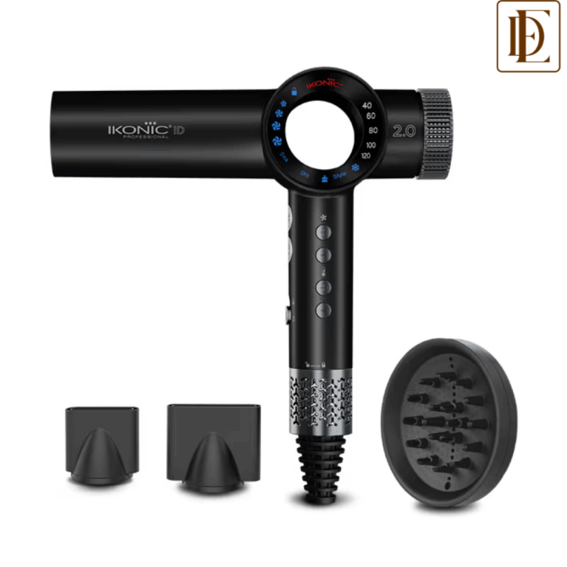 Ikonic Professional Hair Dryer ID 2.0 (Black & Metallic Silver) (1 pc)