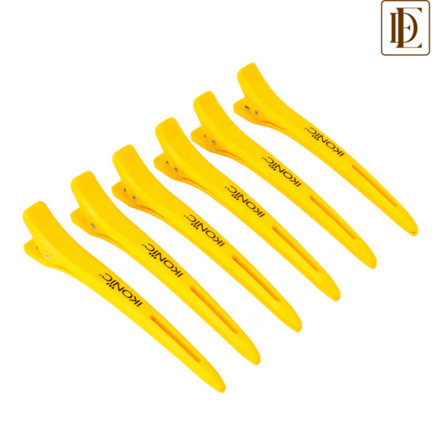 Ikonic Professional Carbon Section Clips - Yellow (6 pcs)