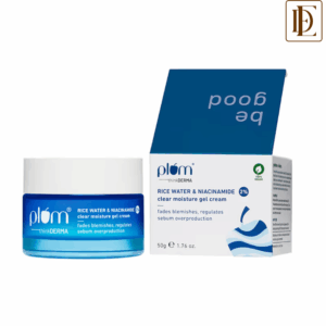 Plum 2% Niacinamide And Rice Water Moisturiser - Lightweight Gel Cream For Oil-Free Hydration (50 g)
