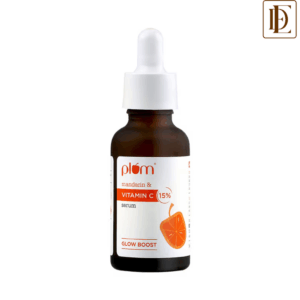 Plum Mandarin & 15% Vitamin C Glow Face Serum Dermat Tested To Fight Dark Spots Pigmentation & Dull Skin