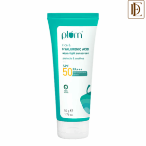 Plum Cica & Hyaluronic Aqua-Light SPF Sunscreen 50 PA+++, For Oily, Normal & Dry Skin, Soothes Skin (50 g)