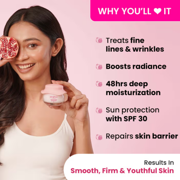 Dot & Key Multi Peptide Pomegranate & Ceramides SPF 30 Face Moisturizer For Wrinkles (60ml) - Image 2