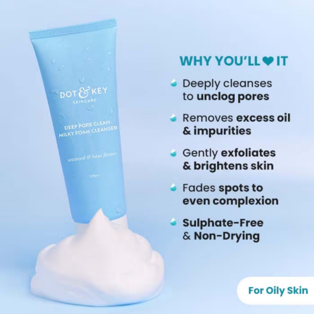 Dot & Key Deep Pore Clean Milky Foam Cleanser (100ml) - Image 2
