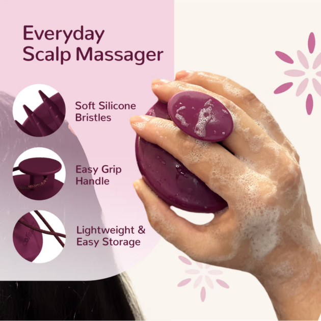 CARESMITH Bloom Scalp Massager All Silicone Body with Super Soft Bristles (1 pieces) - Image 2