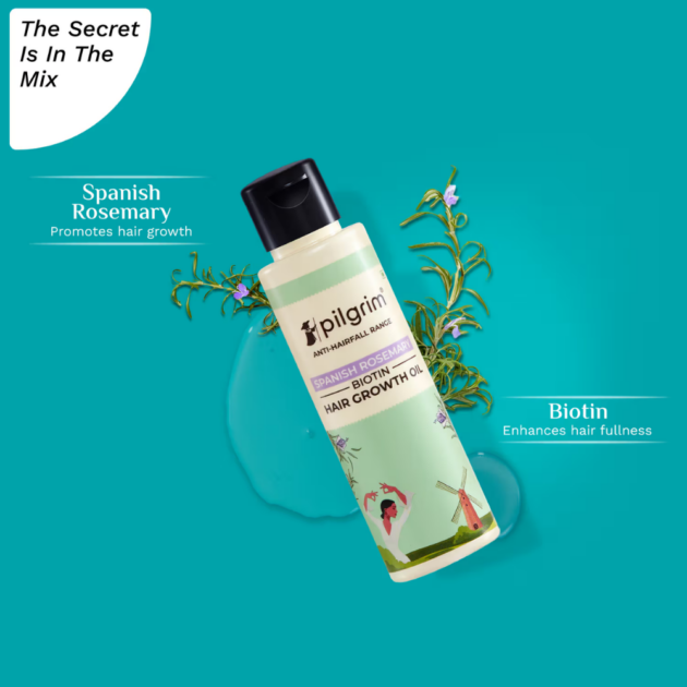 Pilgrim Spanish Rosemary & Biotin Hair Growth Oil (100ml) - Image 2