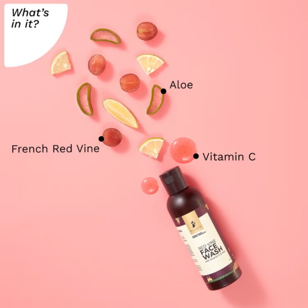 Pilgrim Red Vine Face Wash with Vitamin C & Aloe (100ml) - Image 2