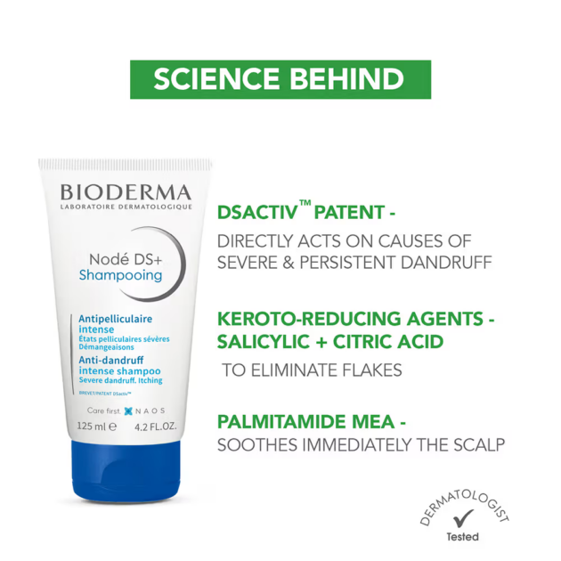 Bioderma Anti Dandruff Intense Shampoo Node DS+ For Hair & Scalp Care (125ml) - Image 2