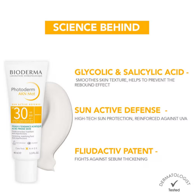 Bioderma SPF 30 Anti Blemish Sunscreen - Photoderm AKN Mat For Combination To Acne-Prone Skin (40ml) - Image 2
