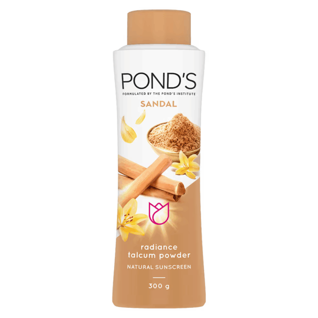 Ponds Sandal Radiance Talcum Powder Natural Sunscreen (300g) - Image 2