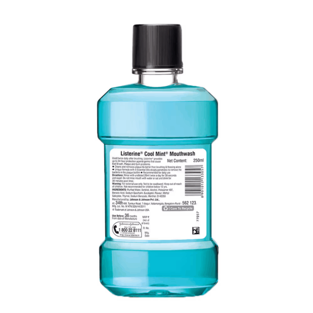 Listerine Cool Mint Mouthwash (250ml) - Image 2