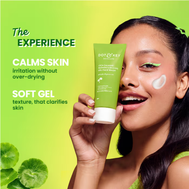 Dot & Key Cica Salicylic & Green Tea Facewash For Acne Prone & Oily Skin, Cleanses Pores & Excess Oil - Image 2