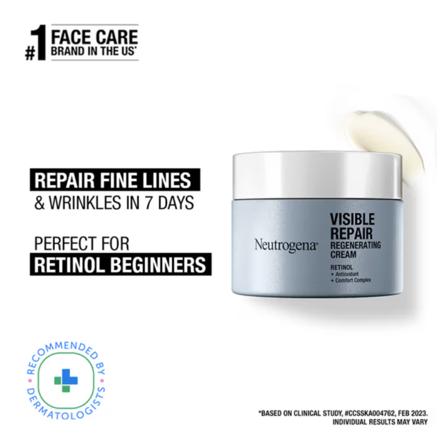 Neutrogena Visible Repair Retinol + Peptide Anti-Ageing Day & Night Cream For Wrinkles & Fine Lines (50g) - Image 2