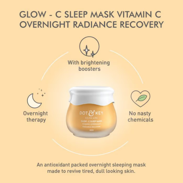 Dot & Key Glow C Sleep Mask Vitamin C Overnight Radiance Recovery (60ml) - Image 3
