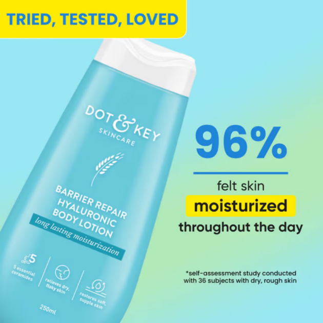 Dot & Key Barrier Repair Hydrating Body Lotion with Hyaluronic & 5 Essential Ceramides, Plumps Skin (250ml) - Image 3