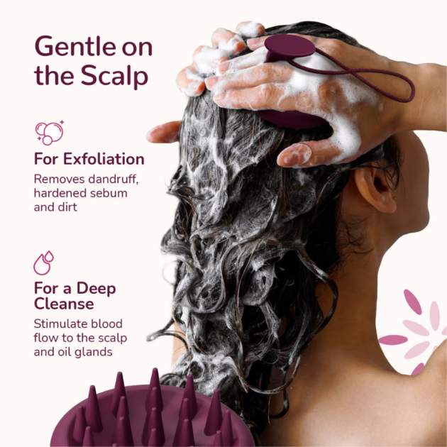 CARESMITH Bloom Scalp Massager All Silicone Body with Super Soft Bristles (1 pieces) - Image 3