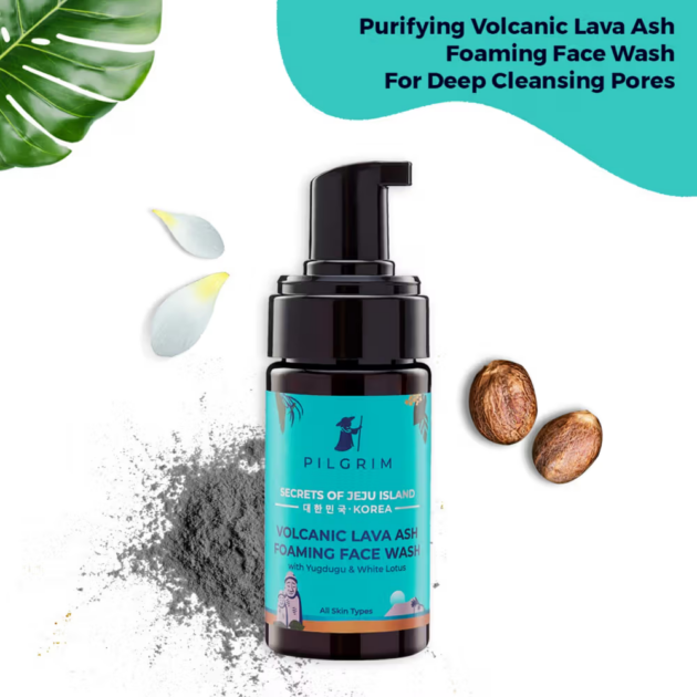 Pilgrim Jeju Volcanic Lava Foaming Face Wash with Yugudu & White Lotus (All Skin Types) (120ml) - Image 3