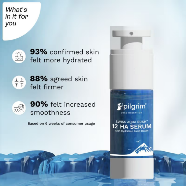 Pilgrim Swiss Aqua Rush 12 HA Serum With Hydration Burst Beads (30ml) - Image 3