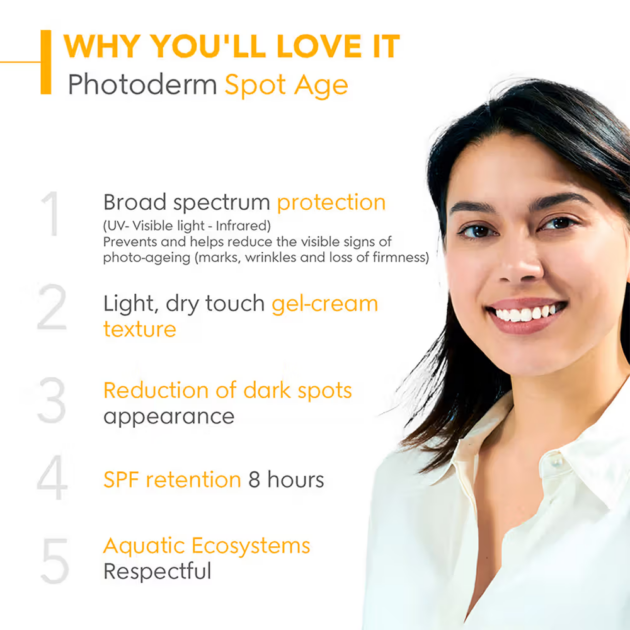 Bioderma SPF 50+ Anti Aging Sunscreen - Photoderm Spot-Age Gel Sunscreen - UVA/UVB Protection (40ml) - Image 3