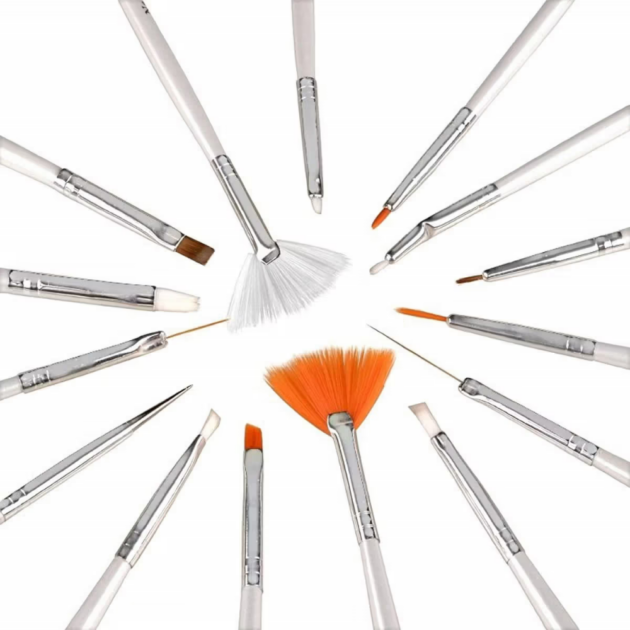 Bronson Professional Nail Art Kit Brush Set Acrylic Uv Polish Brushes Tool Kit (15Pcs) - Image 3