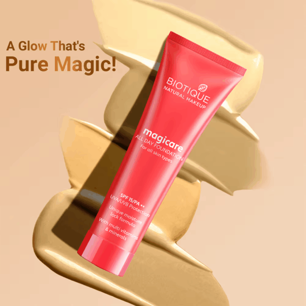 Biotique Natural Makeup Magicare All Day Foundation SPF 15 PA++ Seashell F601 (30ml) - Image 3