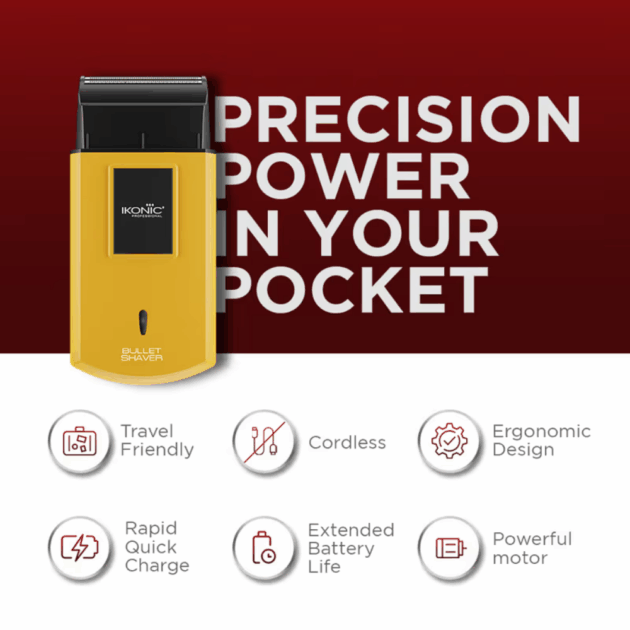 Ikonic Professional Bullet Shaver - Yellow (1 pc) - Image 3