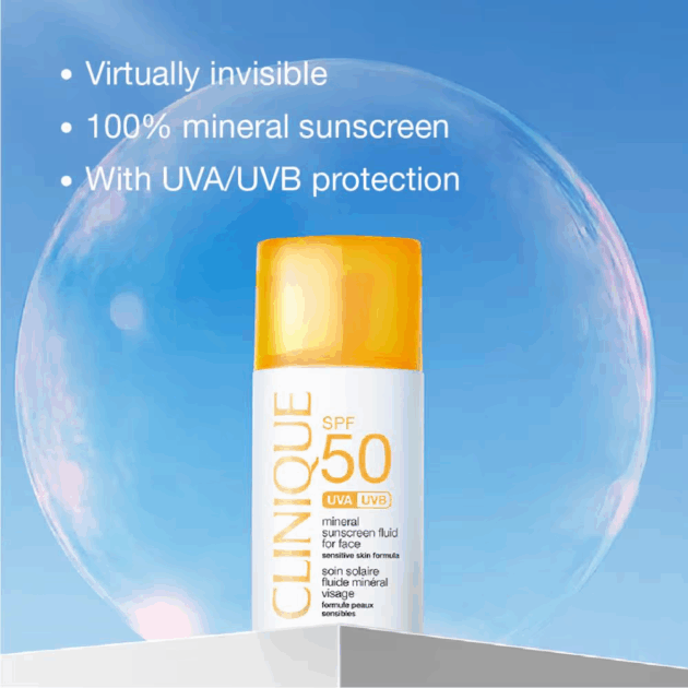Clinique SPF 50 UVA/UVB Mineral Sunscreen Fluid For Face (30ml) - Image 3