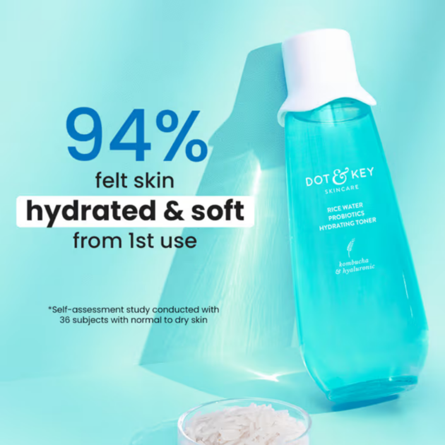 Dot & Key Rice Water Hydrating Toner with Hyaluronic for Oily, Sensitive Skin, Alcohol-Free (150ml) - Image 3