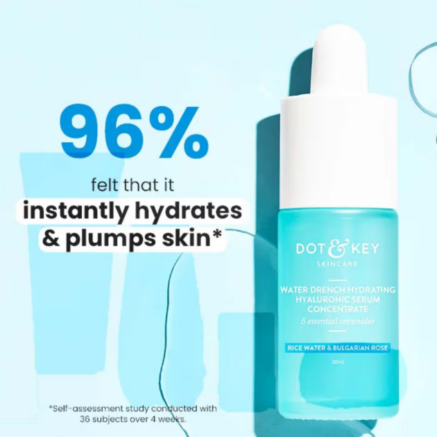 Dot & Key Water Drench Hyaluronic Serum with Ceramides, Intense Hydration (30ml) - Image 3