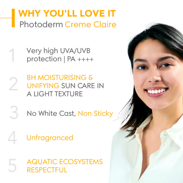 Bioderma SPF 50+ Tinted Sunscreen Photoderm Creme Teinte Claire Light SPF 50+ Water Resistant (40ml) - Image 4