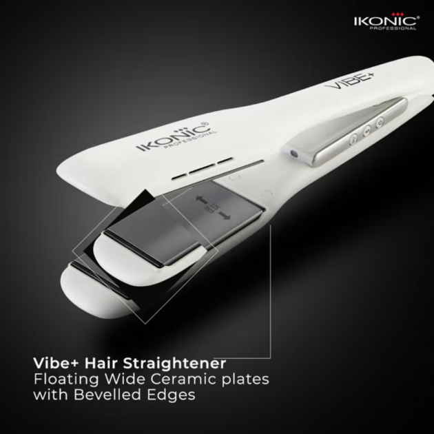 Ikonic Professional Vibe+ Hair Straightener - White (800 g) - Image 4