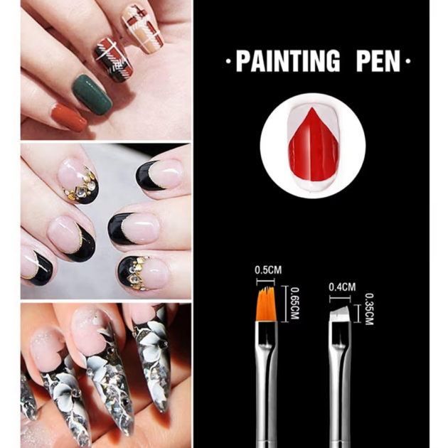 Bronson Professional Nail Art Kit Brush Set Acrylic Uv Polish Brushes Tool Kit (15Pcs) - Image 4