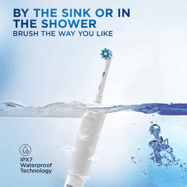 Oral-B Vitality 100 Cross Action Electric Rechargeable Toothbrush (White) - Image 4