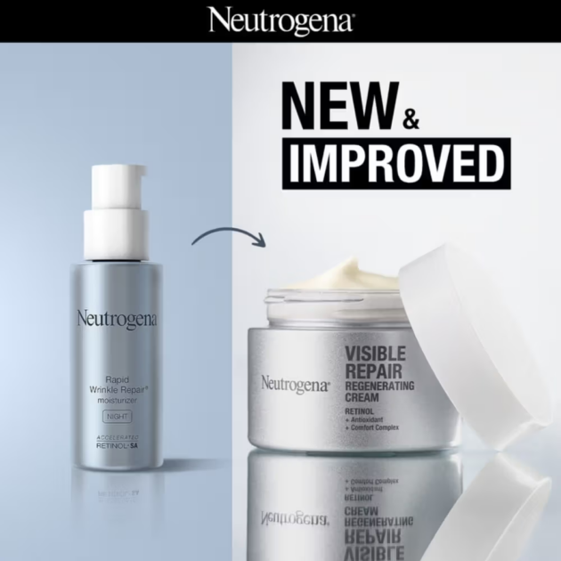 Neutrogena Visible Repair Retinol + Peptide Anti-Ageing Day & Night Cream For Wrinkles & Fine Lines (50g) - Image 4