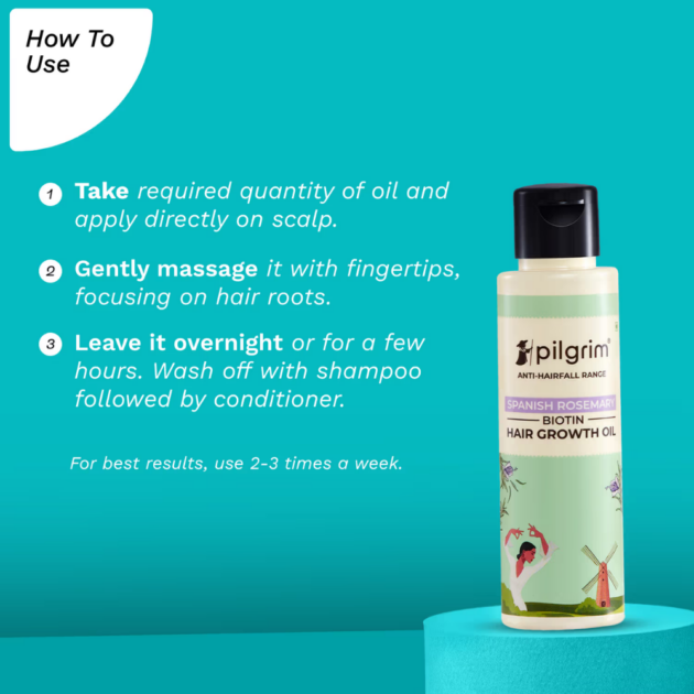 Pilgrim Spanish Rosemary & Biotin Hair Growth Oil (100ml) - Image 5