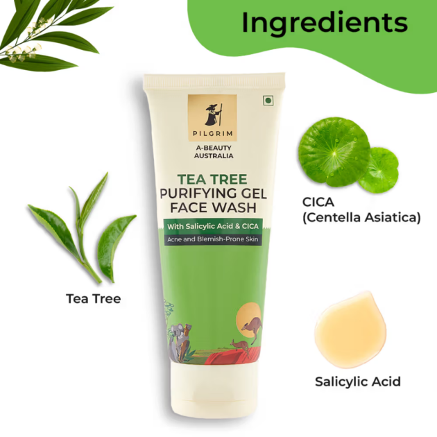 Pilgrim Tea Tree Purifying Gel Face Wash (100 ml) - Image 5
